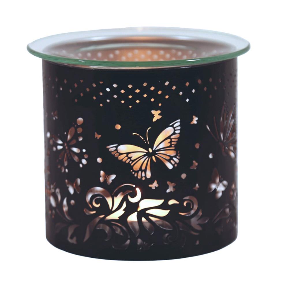 Aroma Black & Silver Butterfly Jar Sleeve & Wax Melt Warmer £6.29